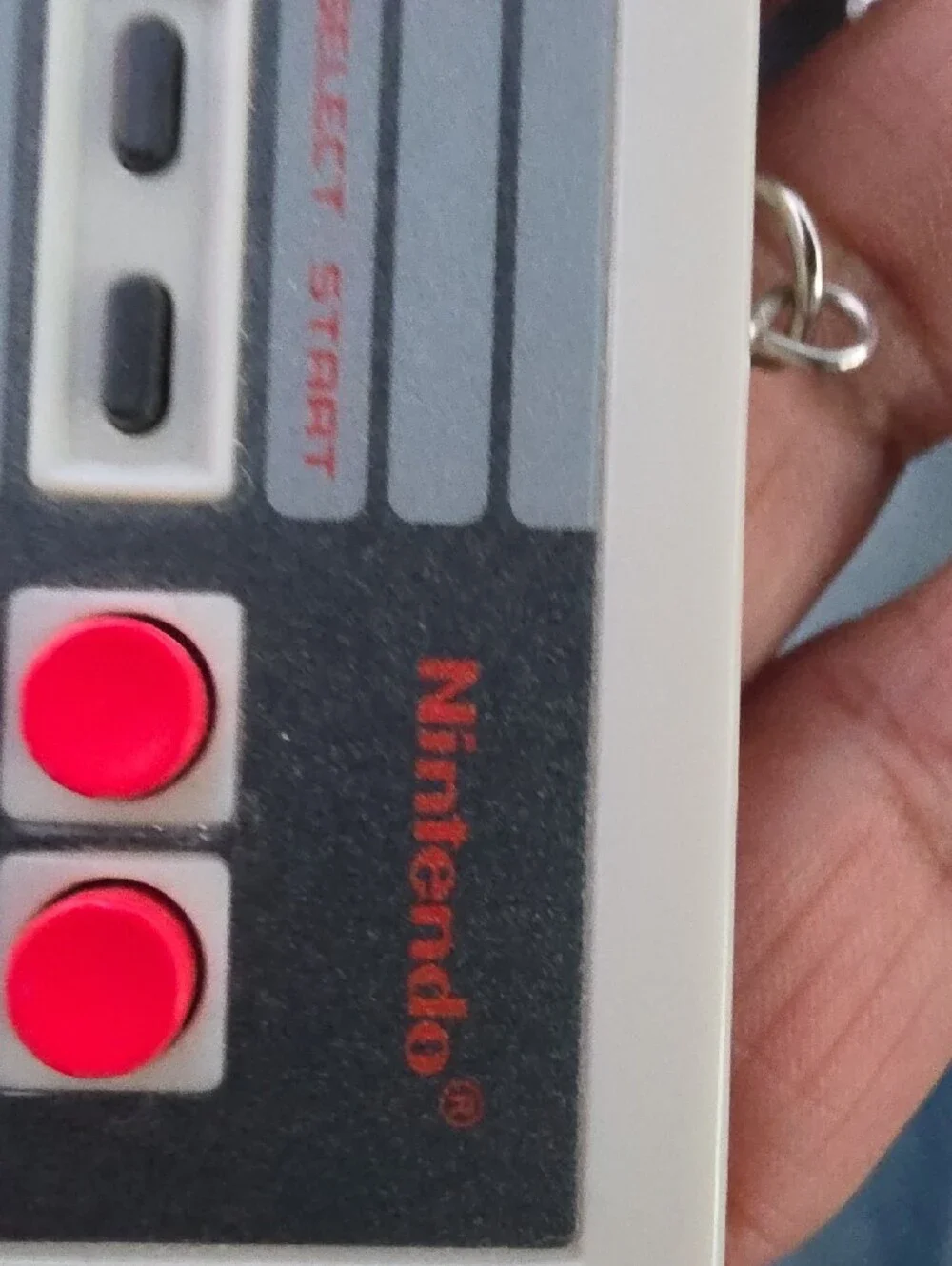 Nintendo Mini Retro Controller Keychain in White, Gray & Red